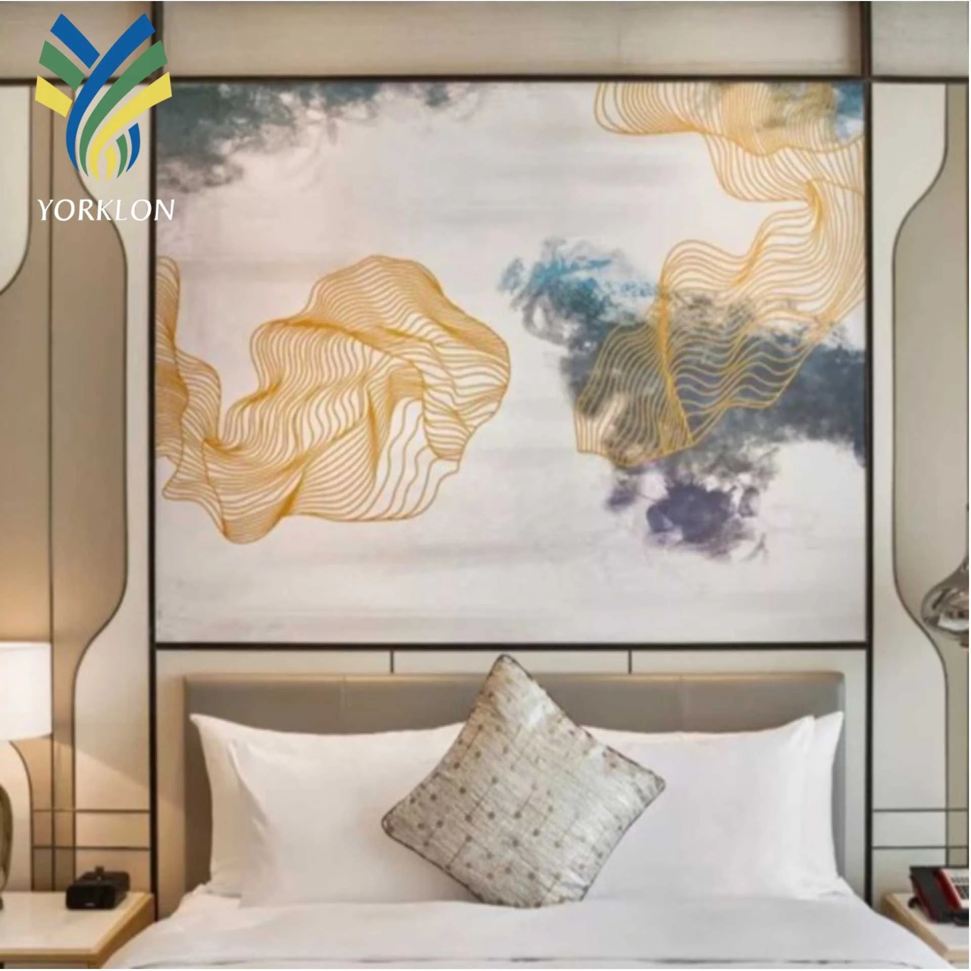 The Howard Johnson Yacht Club Hotel Changsha Luxury Vinyl Fabric Mural Hotel Room Project Wallpaper Wallcovering