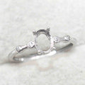 Sterling Silver 5*7mm Semi Mount Ring Frame Empty Blank Support Claw Setting S925 Base Holder Without Center Stone for DIY Inlay