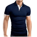 New Casual Sports Classic Men's Polo Shirt for Custom Embroidered Logo Features Contrasting Button Lapels Colorful Neckline