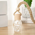 8ml Skull Head Shaped Perfume Glass Bottle Empty Car Perfume Diffuser Screw Cap Hanging Rope for Aromatherapy Crystal Bottle