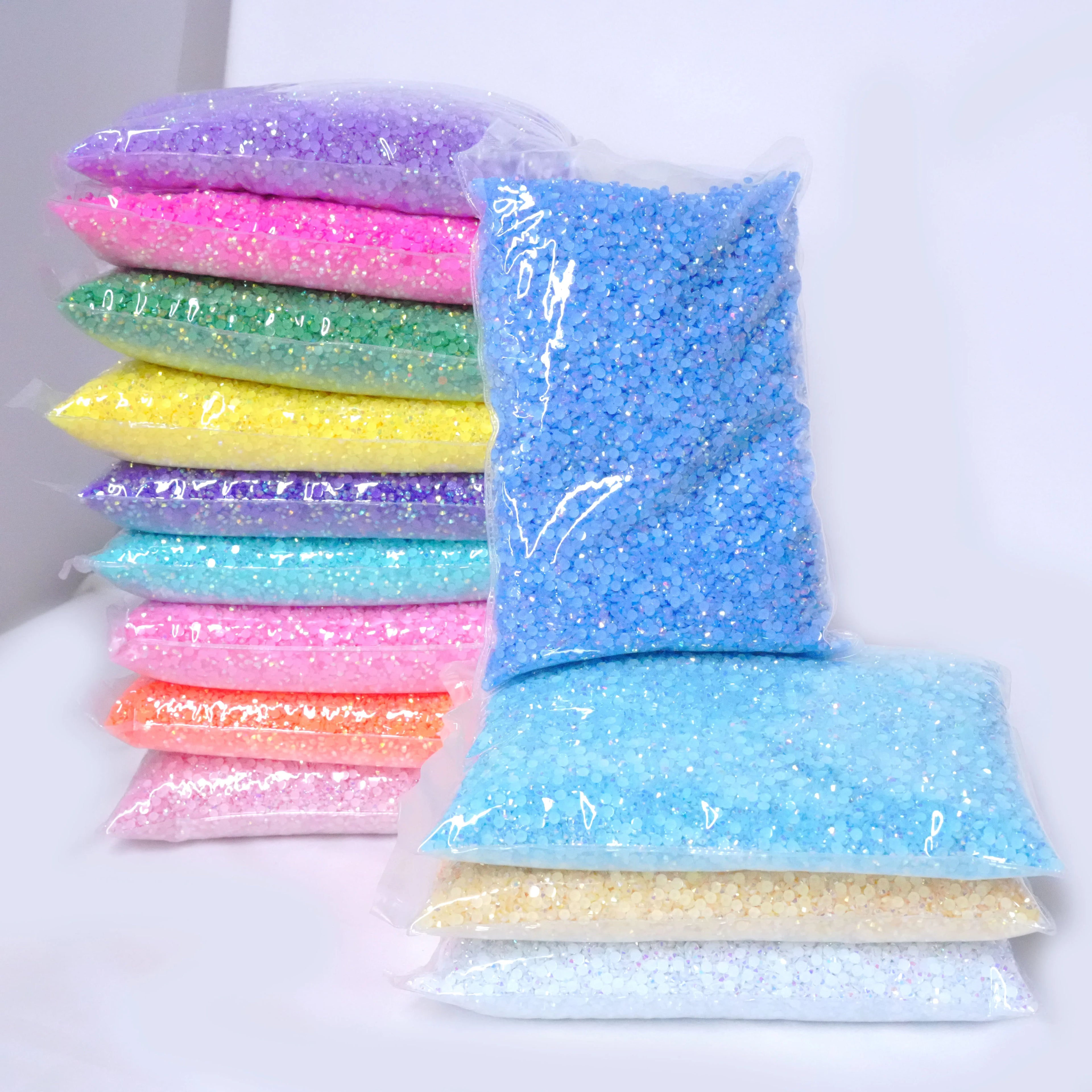 XULIN Factory Non Hotfix Crystal Jelly AB Resin Rhinestones Flat Back Rhinestone for Craft Decoration