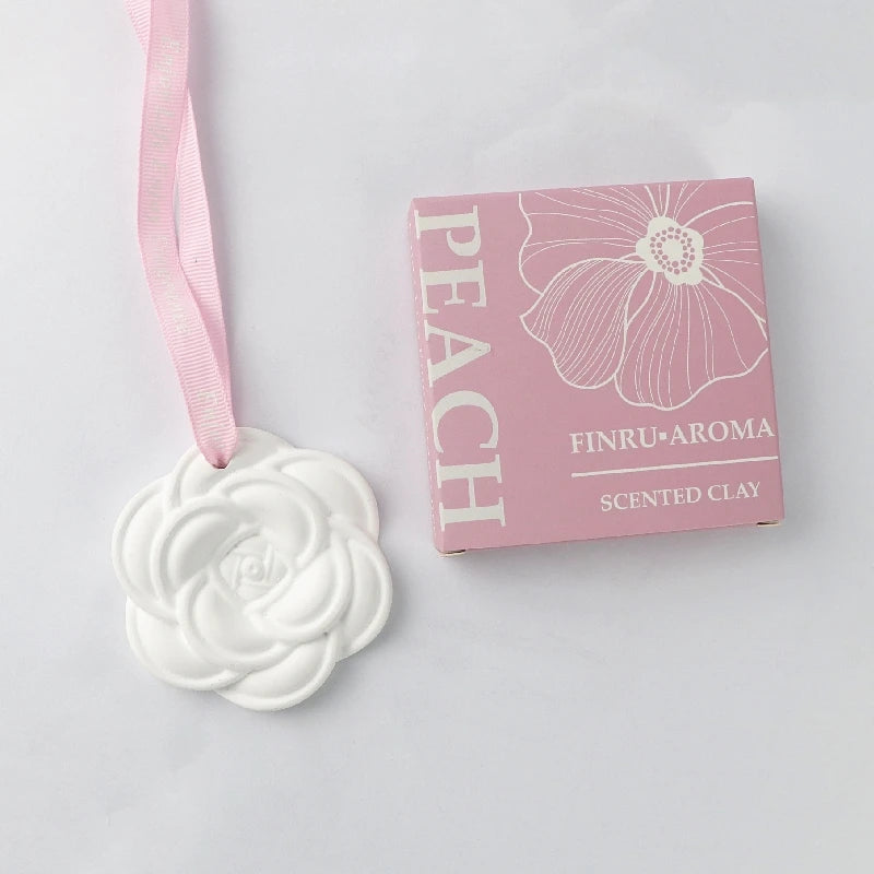 Wholesale Scented Ceramic Aroma Plaster Handmade Porcelain Flower Home Fragrance Oil Diffuser Hanging Wardrobe Car Air Freshener