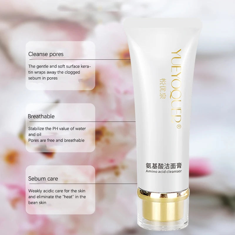 OEM/ODM Deep Cleansing Pores Soft Skin Oil Control Amino Acid Facial Cleanser