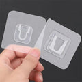 Stainless Steel Waterproof Removable Double-Sided Adhesive Plastic Solid Transparent Wall-Mounted Sticky Hanging Hook Bathroom
