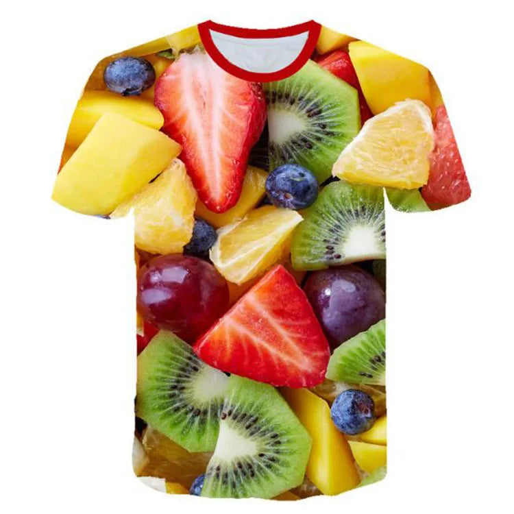 Novelty Fruits Food 3D T Shirt for Men Printed Hip Hop Crewneck Short Sleeve Men Women Tee Tops Summer Street Male Clothing