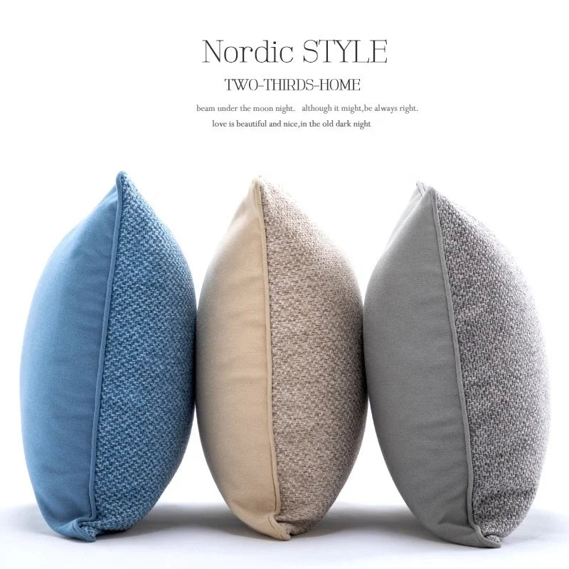Nordic Ins Cotton Linen Sofa Pillow Cushion Cover Rectangular Solid Color Pillow Cover Customized
