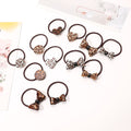 2022 Summer Girls Elastic Hair Bands Soft Plastic with Leopard Decoration Sweet Style
