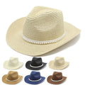 Wholesale Custom Western Hatband Outdoor Visor Cowboy Straw Hat Blank for Women Men Girls Cowgirls Outdoor Beach