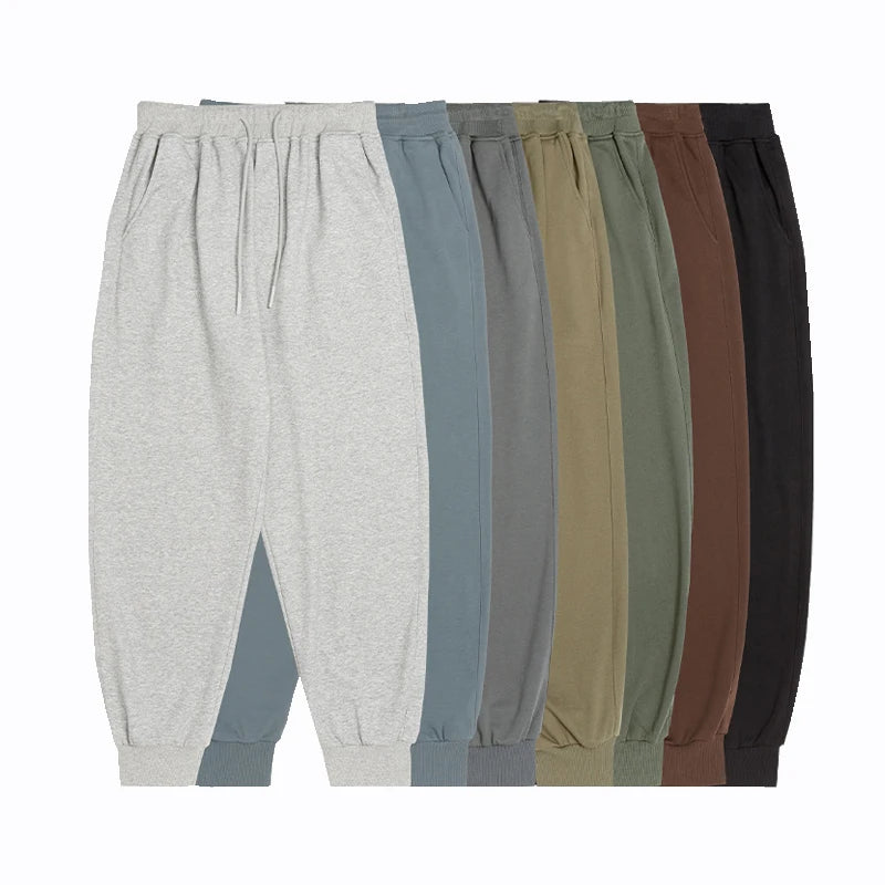 Wholesale 100% Cotton Drawstring 360gsm  French Terry Fabric Custom Sweatpants Men