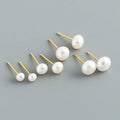Irregular Women 18K Gold Plated Real Natural 925 Sterling Silver Stud Drop Hoop Fine Jewelry Freshwater Baroque Pearl Earrings