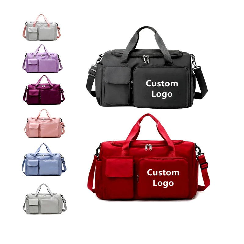 Custom Logo Waterproof Travel Sports Gym Bag for Women Custom Logo Sports Custom Gym Bag With Shoe Compartment