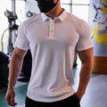 Uniform Polo Shirt Soft Elastic Tight Slim Polo Workout Fitness Compressed Men Polo Shirt