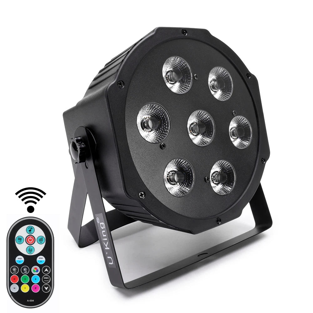 U`King Factory Price 7*3w RGBW LED Lights for Stage Party Wedding Church Bar KTV Disco DJ Can Par Light