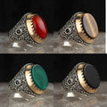 Exquisite Jewelry Hot Sale Retro Popular Fashion Punk Rings Personality Charm Four Color Diamond Rings for Men