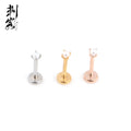Prong Set Pearl Ball Push in Style Threadless Top Surgical Steel Labret Piercing Jewelry