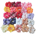 2022 Wholesale Custom Solid Color Hair Scrunchies Women Accessories Fabric Elastic Hair Band Hair Ties Girls Satin Scrunchies