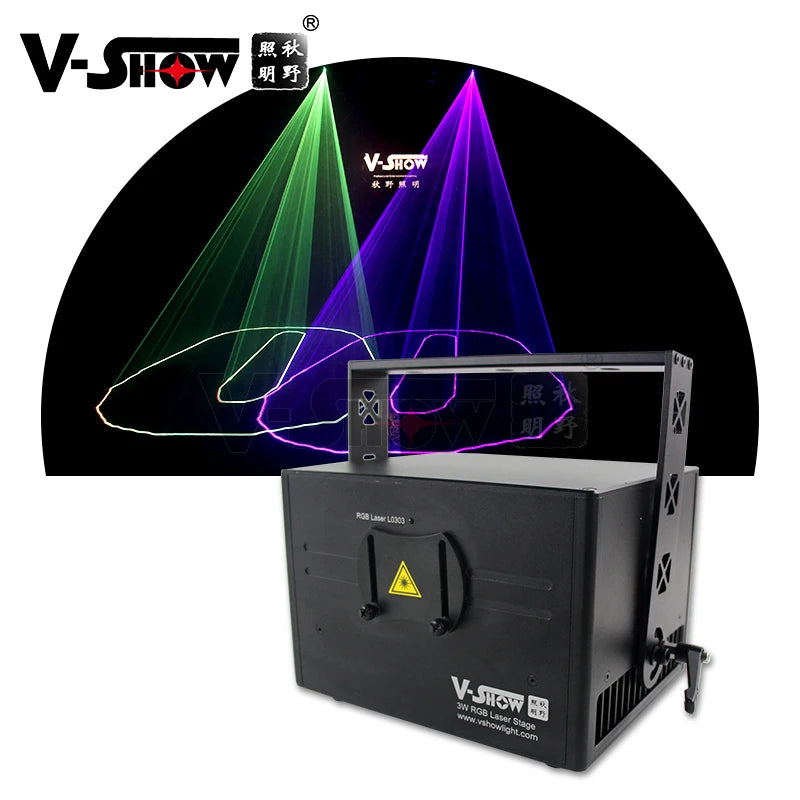 VSHOW L0303 Programmable Mini RGB Full Color 3W Laser Animation Ilda Laser Disco DMX Lghting