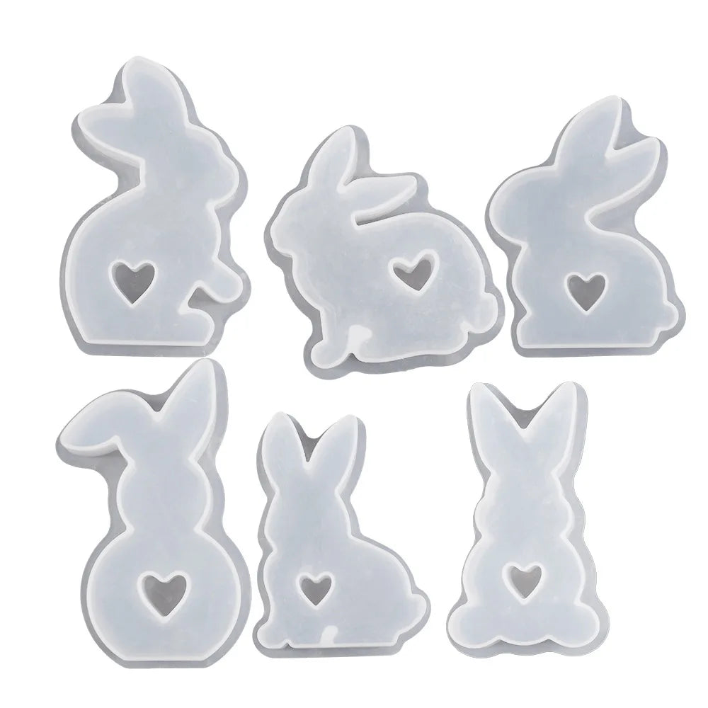 Early Riser New Easter Little Rabbit Gypsum Mold Love Rabbit Aromatherapy Candle Mold Cute Decoration Silicone Mold
