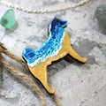 Wave Pattern Keychain Wooden Keychain Square Blank Wood Keychains Customizable Keyring Hot Sale