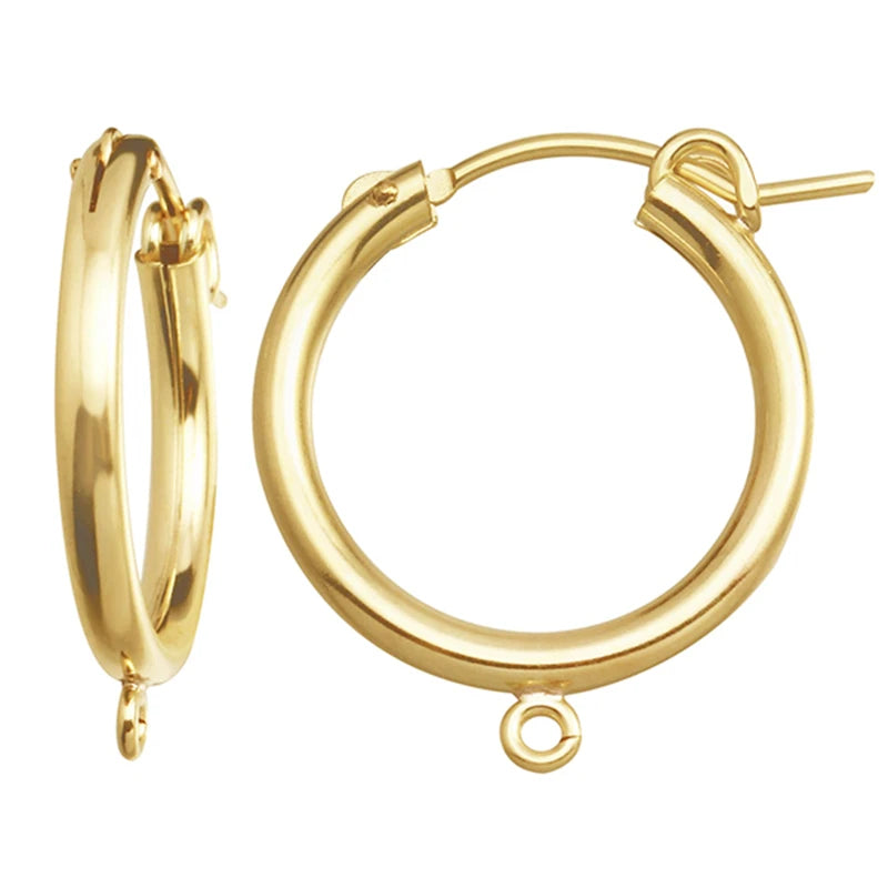 GF035 14K Gold Filled Jewelry Findings Eurowire Hoop Gold Ear Wire for Jewelry Making