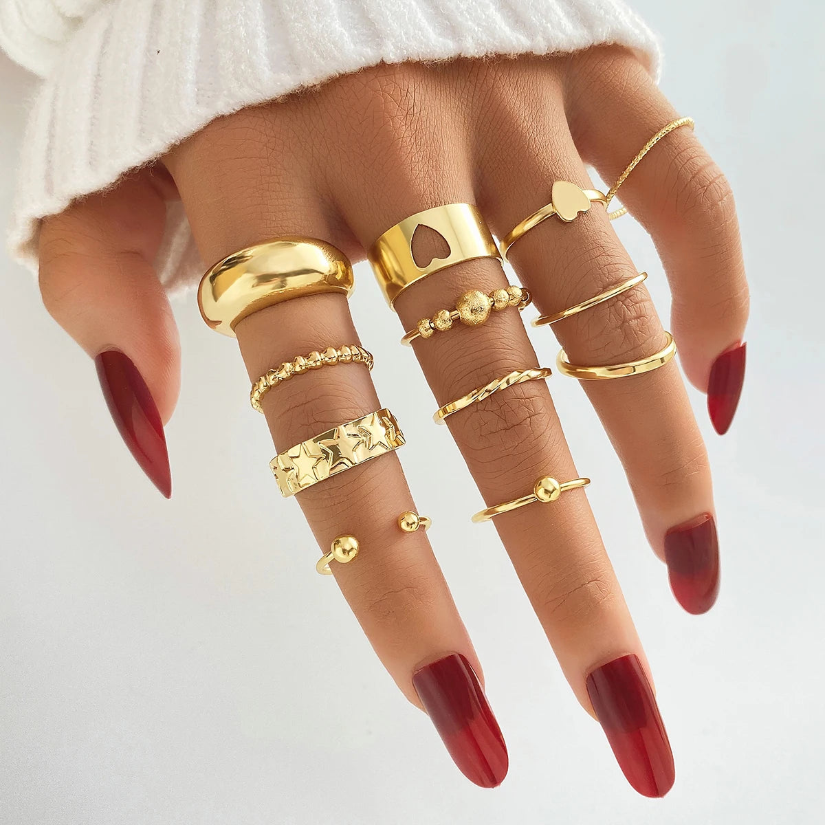 VKME Trend Geometric New Design Love Ring Set