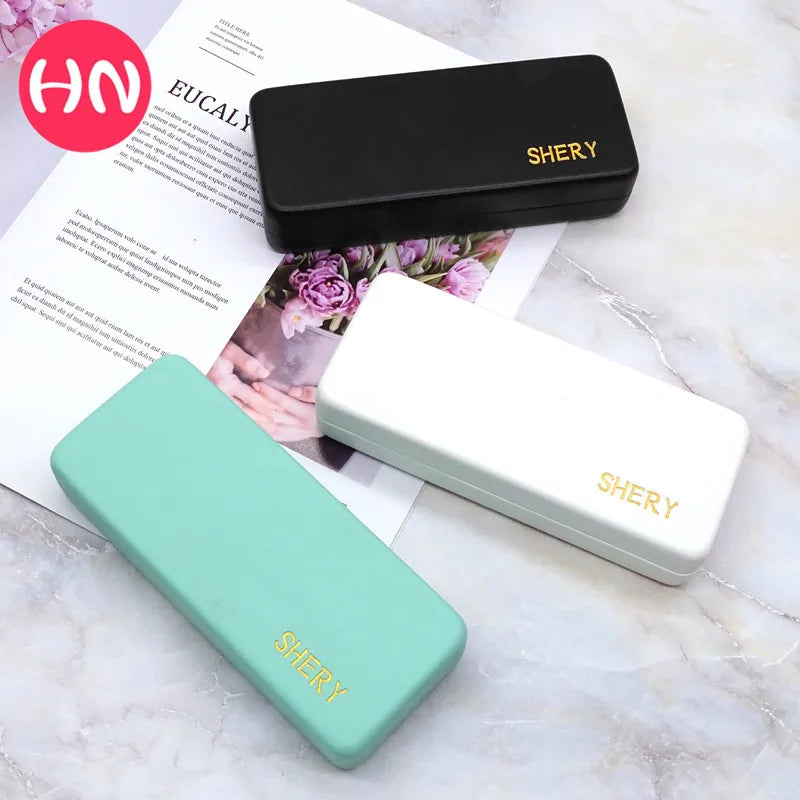 Fashionable Anti-pressure square Frame Student Eyeglasses case Personalized Custom logo Portable Sunglasses Box Pack Wholesale