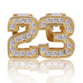 Custom Grillz Body Jewelry Hiphop Gold Plated Teeth Number 23 Iced Out Cubic Zircon Top & Bottom Fashion Anniversary Gift Grillz