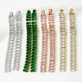 Trending BlingBling Stainless Steel 18K Gold Plated Long Zircon Chain Tassel Classic Wedding Chandelier Earrings Women