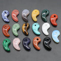 Wholesale Big Hole Natural Stone Crystal Agate Amethyst Rose Quartz Hook Magatama Shape Pendant for Necklace Accessories