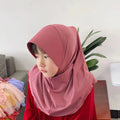 Wholesale High Quality 3-12 Years Old Plain Little Girl Hijab Scarf Bonnet Stretchy Sun Hat Muslim Children Instant Kids Hijab