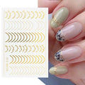 BIN 3D Gold Silver Adhesive Stripe Tape Line Nail Art Sticker Art Decoration French Style Metal Lines  Nail Sticker