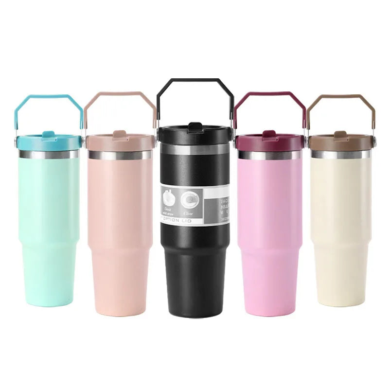 Portable Large Capacity 900ml 304 Stainless Steel Ice Cup Insulated Coffee Cup