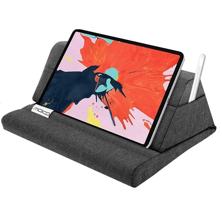 MoKo Universal Phone and Tablet Stands Pillow Soft Pillow Book Reading Holder Multi-Angle Cushion Lap Stand Fits up to 11" Pad