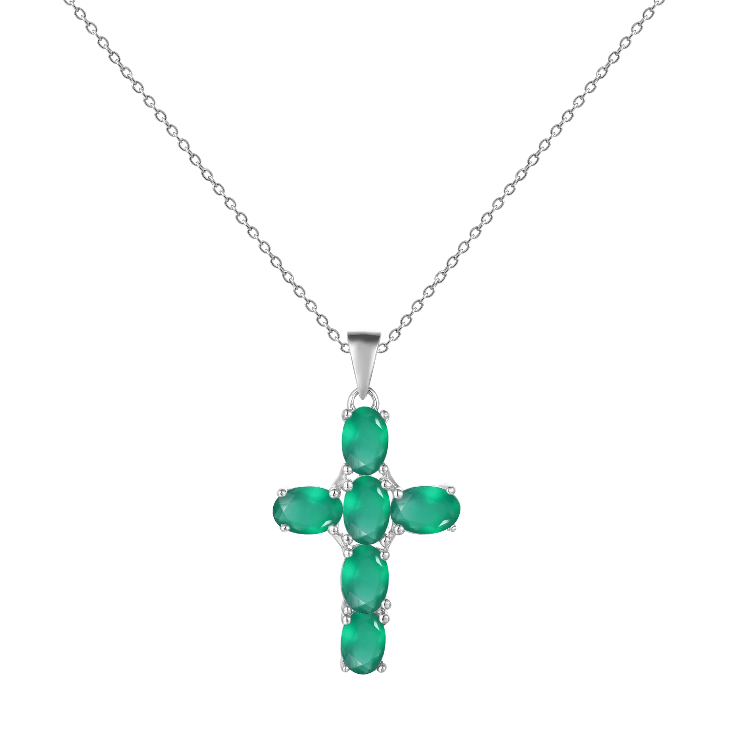Abiding Wholesale Popular Jewelry Natural New Arrivals Green Agate 925 Sterling Silver Pendant for Women