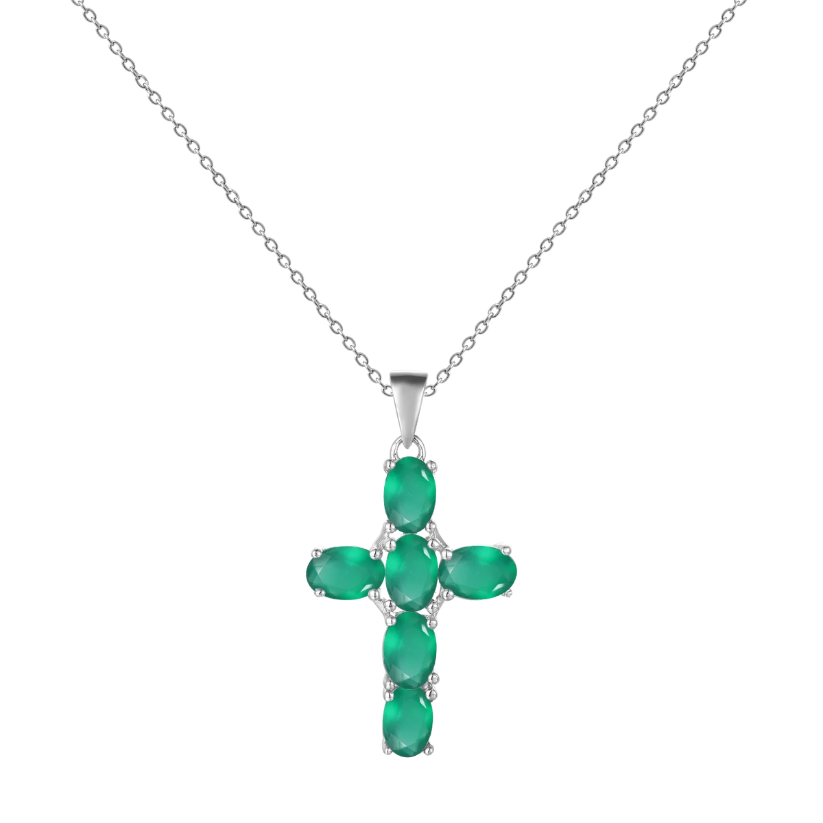 Abiding Wholesale Popular Jewelry Natural New Arrivals Green Agate 925 Sterling Silver Pendant for Women
