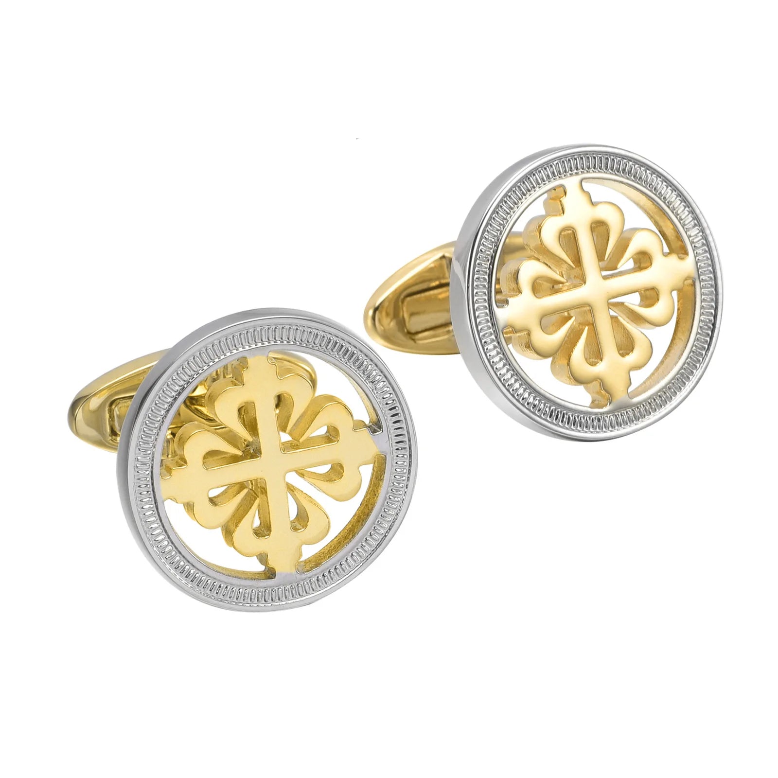 Fashion Jewelry Joyas Carving Brass Non Tarnish Free Gold Plated Men's Wedding Shirts Custom Gift Cufflinks for Men