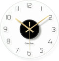 12-Inch Round Acrylic Wall Clock Silent Non-Ticking Transparent Decorative Clock for Living Room Office Black