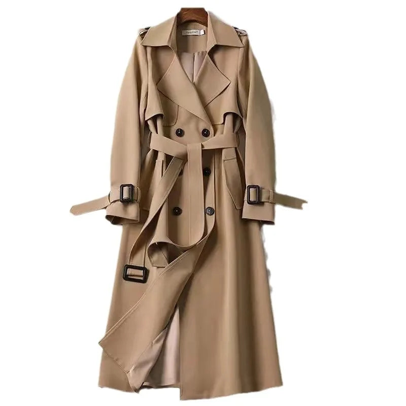2025 Windbreaker Women's Mid-length Spring and Autumn New Korean Version Popular British Wind Coat Women