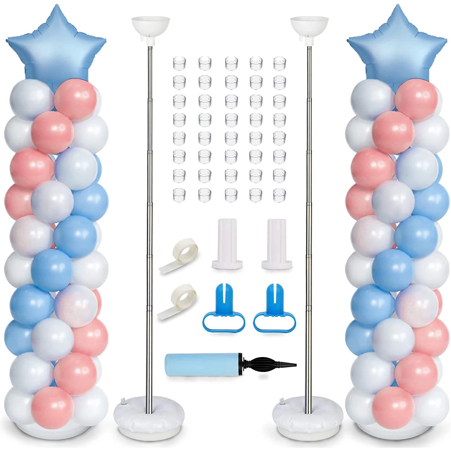 Nicro 2pcs Tower Kit Balloon Column Kit Balloons Diy Balloon Stand Pole Base Set Home Wedding Birthday Party Decoration