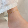 Wholesale Custom Waterproof Foot Jewelry 18k Gold Plated Stainless Steel Small Coin Disc Charm Anklet