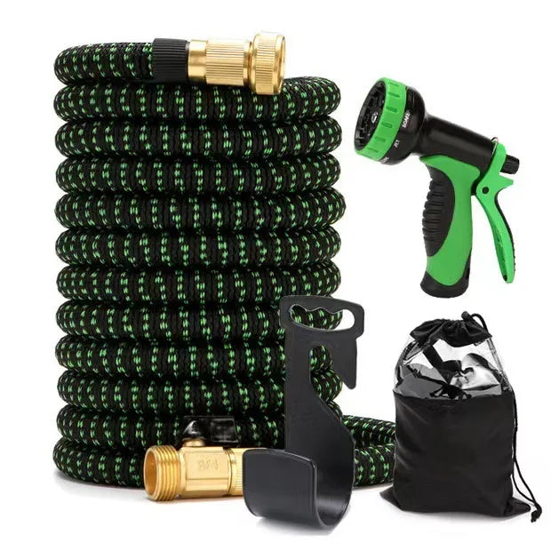 Water Hose Nozzle Lightweight Non-Expanding Water Hose Resistant for Garden Hose 50ft