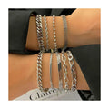 Minimalist 4 5 6 7mm 18k Gold Titanium Plated Waterproof Stainless Steel Hand Chain Flat Chain Bracelet for Man and Women
