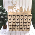 Factory Direct Customized Unfinished Wooden Calendar Christmas Decoration 24 Days Countdown Calendar with LED Light