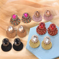 Vintage Handmade Woven Twisted Earrings Tennis Stud Earrings Long Dangling Rhinestone Earrings for Women