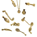 Vintage Volleyball Baseball Sports Charms Retro 18k Gold Plated Stainless Steel Necklace Pendants for DIY Jewelry