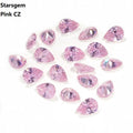 Starsgem Good Quality Wholesale Loose Fancy 3*4mm~15*20mm Pear Cut pink Black Canary Garnet Color Cubic Zirconia