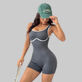 Custom Logo Stretchy Compression Romper Women Girl Fitness Yoga Bodysuit Women's Jumpsuit Playsuits