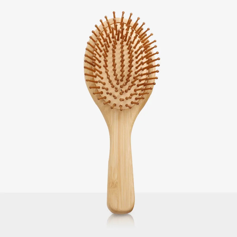2023 Custom logo Bamboo Paddle Hair Brush with Kraft Paper Box