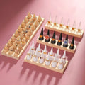 3 Rows  24 Slots Natural Wood Jewelry Wedding Rings Display Holder Show Rack With Cones