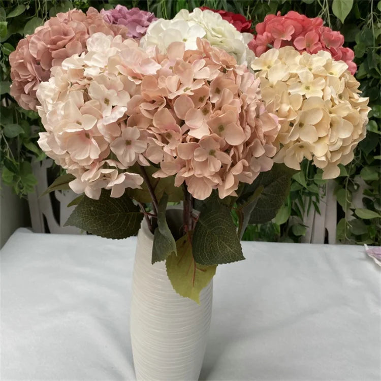 Hot Sale Silk Big 76CM Artificial Hydrangea Single Stem Decorative Flower Hydrangea